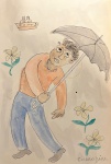 Cicero Dias,  aquarela sobre papel, 25 X 17 cm, assinado no canto inferior direito