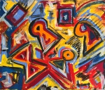 Ibere Camargo, tempera sobre papel, 22 X 26 cm, assinado no canto inferior direito