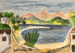 Di Cavalcanti, Rio de Janeiro,  aquarela sobre papel, 21 X 29 cm, assinado no canto inferior esquerdo