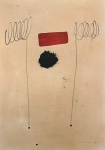 Mira Schendel, tempera sobre papel, 29 X 21 cm, assinado e datado no canto inferior direito, obra com documento