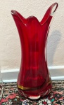Vaso de murano italiano, altura 26 cm, base largura 20 cm