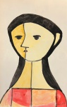 Dacosta, aquarela sobre papel, 26 X 17 cm, assinado no canto inferior direito