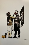 Banksy, serigrafia,  50  X 42 cm, assinado na chapa no canto inferior direito