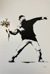 Banksy, serigrafia,  50  X 42 cm, assinado na chapa no canto inferior direito