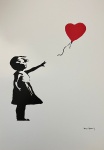 Banksy, serigrafia,  50  X 42 cm, assinado na chapa no canto inferior direito
