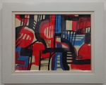 Burle Marx, guache sobre cartão, 45 X 58 cm, assinado no canto inferior direito