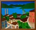 Djanira, óleo sobre tela, 37 X 45 cm, assinado no canto inferior direito, obra com documento