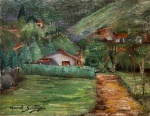 Manoel Santiago, óleo sobre tela, 27 X 35 cm, assinado no canto inferior direito e no verso
