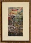 Guignard, aquarela sobre papel, 30 X 26 cm, assinado no canto inferior direito, obra com documento