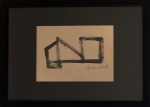 Amilcar de Castro, guache sobre papel, 17  X 23 cm, assinado no canto inferior direito