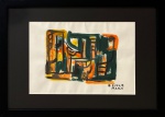 Burle Marx, guache sobre papel, 20 X 29 cm, assinado no canto inferior  direito