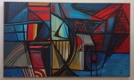 Burle Marx, óleo sobre tela,  100 X 168 cm, assinado no canto inferior direito, obra com documento
