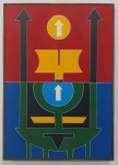 Rubem Valentim, acrílico sobre tela, 70 X 50 cm, assinado no verso