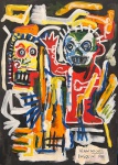 Basquiat, aquarela sobre papel, 31 X 21 cm, assinado no canto inferior direito, obra atribuída