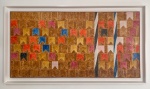 Volpi, Bandeirinhas e Mastro, tempera sobre tela, 68,5 X 136,5 cm, assinado no verso, Obra com Certificado de Autenticidade emitido pela família do artista .