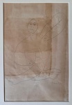 Tarsila, rascunho de obra, grafite sobre papel, 30 X 20 cm, assinado no canto inferior direito, obra com certificado obs. Papel com marca do tempo