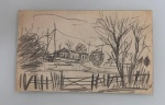 Anita Malfatti, grafite sobre papel, 09 X 15 cm, assinado no canto inferior direito