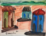 Bonadei, aquarela sobre papel, 27 X 35 cm, assinado no canto inferior direito