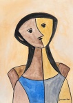 Dacosta, aquarela, sobre papel, 30 X 20 cm, assinado no canto inferior direito