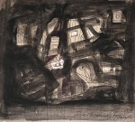 Burle Marx, nanquim sobre papel, 20 X 22 cm, assinado no canto inferior direito