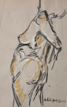 Burle Marx, crayon sobre papel, 31 X 20 cm, assinado no canto inferior direito