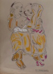 Di Cavalcanti, crayon e grafite sobre papel, 38 X 26 cm, assinado no canto inferior direito, obra fez parte do espolio de Noêmia Mourão, esposa do artista