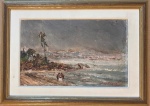 Castagneto, óleo sobre placa, 15X 23 cm, assinado no canto inferior direito, obra com documento