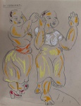 Di Cavalcanti, crayon e grafite sobre papel, 38 X 26 cm, assinado no canto inferior direito, obra fez parte do espolio de Noêmia Mourão, esposa do artista