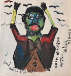 José Antonio da Silva, tempera sobre papel, 30 X 30 cm, assinado no canto inferior esquerdo