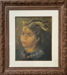 Di Cavalcanti, menina, técnica mista sobre cartão, 30 X 25 cm, assinado no canto inferior direito