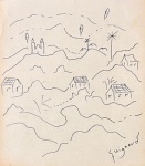 Guignard, nanquim sobre papel, 16 X 14 cm, assinado no canto inferior direito