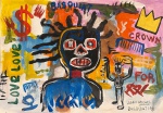 Basquiat, aquarela sobre papel, 21 X 31 cm, assinado no canto inferior direito, obra atribuída