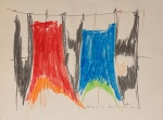Maria Leontina, crayon sobre papel, assinado no canto inferior direito