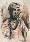 Oscar Pereira da Silva, crayon sobre cartão,  44 X 31 cm, assinado no canto inferior direito