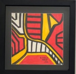 Burle Marx, aquarela sobre papel, 20 X 20 cm, assinado no canto inferior direito