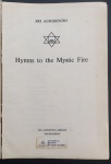 livro - Hymns to the Mystic Fire - Sri Aurobindo - Sri Aurobindo Ashram - Pondicherry - India - idioma inglês - 1973 - 506 p. - capa dura com marcas do tempo - miolo levemente amarelado pelo tempo - primeiras e últimas folhas soltas - (23,5x19)cm.