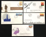 filatelia - lote com 5 Envelopes de Primeiro Dia de Circulação - em bom estado de conservação - (10x19) cm.
