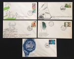 filatelia - lote com 5 Envelopes de Primeiro Dia de Circulação - em bom estado de conservação - (10x19) cm.