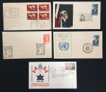 filatelia - lote com 5 Envelopes de Primeiro Dia de Circulação - em bom estado de conservação - (9,5x17) cm.
