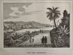 gravura - Rio de Janeiro - Severini - pertencente a obra `Historia da America Portugueza de Sebastião da Rocha Pitta` - imagem (10x15)cm. - folha (15,5x24,5)cm.