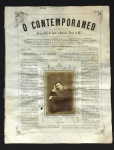 revista - O Contemporaneo - numero 67 - 1879 - 5º anno - propriedade de João d Almeida Pinto - collaborador Photographico A. Fillon -  fotografia da capa Francisco Alves Rente - 4 p. - com manchas do tempo - furo de bicho - lateral esquerda com marcas de encadernação - (30x23,5) cm.
