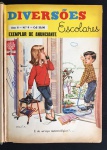 revista - Diversões Escolares - Nº 9 ( Ano II - maio de 1961) ao Nº 12 (Ano II - agosto de 1961) - Editora Abril - 4 números encadernados em um volume - 82 p. cada - encadernação antiga com cantos e dorso em couro - miolo amarelados com algumas folhas rasgadas - (14,5X19) cm.