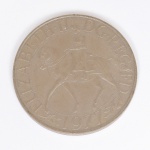NUMISMÁTICA, Inglaterra, uma (1) moeda de 25 new pence, comemorativa ao Jubileu de Prata do Reinado de Elizabeth II (1952  1977), cunhada em Cu-Ni, excelente estado de conservação, vide foto.