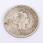 NUMISMÁTICA, Brasil, República, uma (1) moeda de 500 reis 1913, cunhada em prata, peso 5 gramas, MBC, circulada, vide foto.