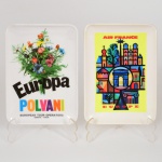 DIVERSOS, dois (2) covilhetes retangulares, confeccionados em polímero, ambos com propagandas distintas: Air France, marca Rumilly Ornamine, made in France; Europa Polvani, marca Mebel, made in Italy, medindo 15 x 10,5 cm, vide foto.