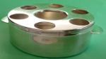 Base em  prata Soppil Wolf para caviar e copos de vodka  medindo 20x7 cm.