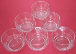 Jogo de sobremesa de bowl em  vidro transparente  medindo 8x6 cm.
