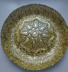 Prato indiano na cor amarelo e prateado medindo 29x5 cm