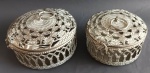 Dois incensários  em ferro vazado decorativo medindo 11x5x7,5 e 14x6 cm