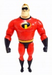 BONECO DE AÇÃO SENHOR INCRÍVEL, ARTICULADO FEITO EM PLÁSTICO RÍGIDO PRODUZIDO PELA MATTEL NO ANO DE 2019, FRANQUIA DISNEY PIXAR, FILME OS INCRÍVEIS. MARCAS DO TEMPO E USO CONFORME FOTOS.  MEDINDO 20 X 5 X 12,5 CM.